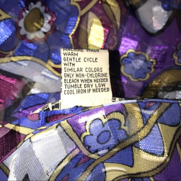 Vintage Semi Sheer Block Print Blouse - Picture 7 of 10